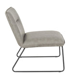 Casper Industrial Accent Chair in Black Metal and Grey Faux Leather by LumiSource