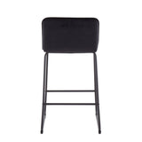 Casper Fixed-Height Contemporary Counter Stool in Black Metal and Black Velvet by LumiSource - Set of 2
