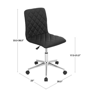 Caviar Contemporary Adjustable Office Chair in Black Faux Leather by LumiSource