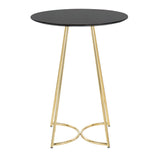 Cece Canary Contemporary/Glam Counter Table in Gold Steel and Black Wood by LumiSource