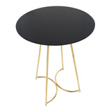 Cece Canary Contemporary/Glam Counter Table in Gold Steel and Black Wood by LumiSource