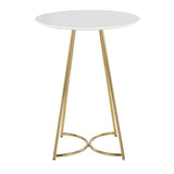 Cece Canary Contemporary/Glam Counter Table in Gold Steel and White Wood by LumiSource