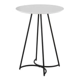 Cece Canary Contemporary/Glam Counter Table in Black Steel and White Wood by LumiSource