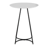 Cece Canary Contemporary/Glam Counter Table in Black Steel and White Wood by LumiSource