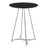 Cece Canary Contemporary/Glam Counter Table in Chrome Steel and Black Wood by LumiSource