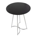 Cece Canary Contemporary/Glam Counter Table in Chrome Steel and Black Wood by LumiSource
