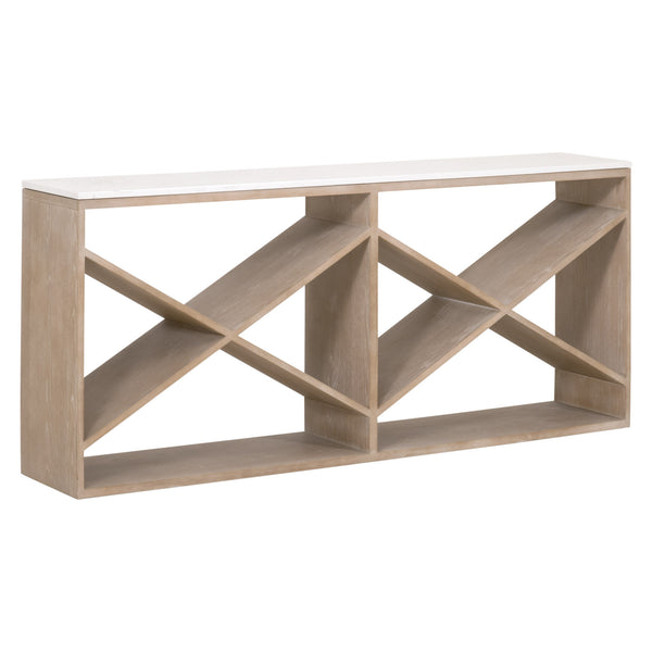 Essentials for Living Bella Antique Cellar Console Table 8080.SGRY-OAK/WHTQ