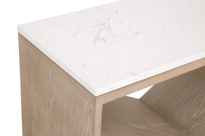 Essentials for Living Bella Antique Cellar Console Table 8080.SGRY-OAK/WHTQ