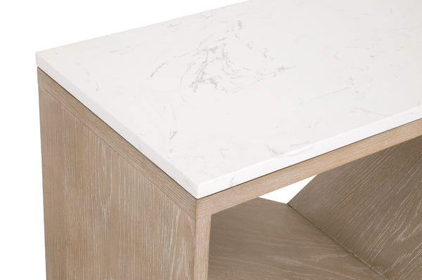 Essentials for Living Bella Antique Cellar Console Table 8080.SGRY-OAK/WHTQ