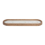 Union Home Ceylon Candle Holder Natural Oil Finish FSC Certified Oak Wood, Marble