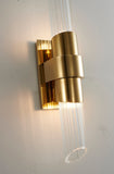 Bethel Gold Wall Sconce in Stainless Steel & Glass