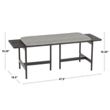 Chloe Contemporary Bench in Black Metal and Grey Fabric with Black Wood Accents by LumiSource