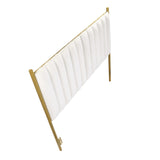 Chloe Contemporary/Glam Headboard in Gold Metal and Cream Velvet by LumiSource