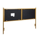 Chloe Contemporary/Glam King Headboard in Gold Steel and Cream Velvet by LumiSource