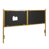 Chloe Contemporary/Glam King Headboard in Gold Steel and Grey Velvet by LumiSource