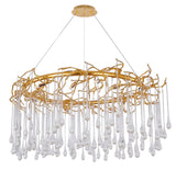 Bethel Gold Chandelier in Aluminum & Glass