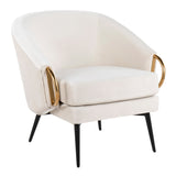 Claire Contemporary/Glam Black Steel and Cream Velvet with Gold Steel Accents by LumiSource