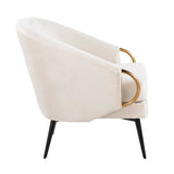 Claire Contemporary/Glam Black Steel and Cream Velvet with Gold Steel Accents by LumiSource