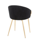 Claire Contemporary/Glam Chair in Gold Metal and Black Velvet by LumiSource
