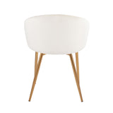 Claire Contemporary/Glam Chair in Gold Metal and Cream Velvet by LumiSource