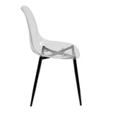 Clara Mid-Century Modern Dining Chair in Black and Clear by LumiSource - Set of 2