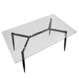 Clara Mid-Century Modern Dining Table in Black and Clear by LumiSource 