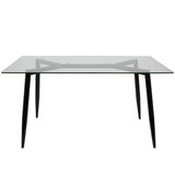 Clara Mid-Century Modern Dining Table in Black and Clear by LumiSource 