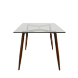 Clara Mid-Century Modern Dining Table in Walnut and Clear by LumiSource 