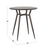 Clara Industrial Round Dinette Table in Antique Metal by LumiSource