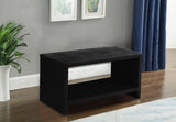 Cleo Velvet / Engineered Wood / Foam Contemporary Black Velvet Night Stand - 31.5" W x 16.5" D x 16.5" H