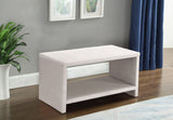 Cleo Velvet / Engineered Wood / Foam Contemporary Cream Velvet Night Stand - 31.5" W x 16.5" D x 16.5" H