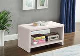 Cleo Velvet / Engineered Wood / Foam Contemporary Cream Velvet Night Stand - 31.5" W x 16.5" D x 16.5" H