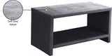 Cleo Velvet / Engineered Wood / Foam Contemporary Grey Velvet Night Stand - 31.5" W x 16.5" D x 16.5" H