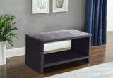 Cleo Velvet / Engineered Wood / Foam Contemporary Grey Velvet Night Stand - 31.5" W x 16.5" D x 16.5" H