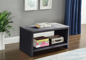 Cleo Velvet / Engineered Wood / Foam Contemporary Grey Velvet Night Stand - 31.5" W x 16.5" D x 16.5" H