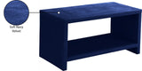 Cleo Velvet / Engineered Wood / Foam Contemporary Navy Velvet Night Stand - 31.5" W x 16.5" D x 16.5" H