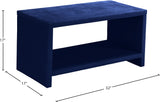 Cleo Velvet / Engineered Wood / Foam Contemporary Navy Velvet Night Stand - 31.5" W x 16.5" D x 16.5" H