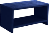 Cleo Velvet / Engineered Wood / Foam Contemporary Navy Velvet Night Stand - 31.5" W x 16.5" D x 16.5" H