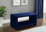 Cleo Velvet / Engineered Wood / Foam Contemporary Navy Velvet Night Stand - 31.5" W x 16.5" D x 16.5" H