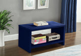 Cleo Velvet / Engineered Wood / Foam Contemporary Navy Velvet Night Stand - 31.5" W x 16.5" D x 16.5" H