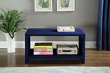 Cleo Velvet / Engineered Wood / Foam Contemporary Navy Velvet Night Stand - 31.5" W x 16.5" D x 16.5" H