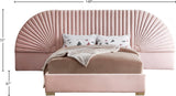 Cleo Velvet / Engineered Wood / Steel Contemporary Pink Velvet Queen Bed (3 Boxes) - 146" W x 86.5" D x 55.5" H