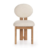 Union Home Colton Chair Pearl White Boucle, Natural Oil Finish FSC Certified Oak Wood