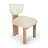 Union Home Colton Chair Pearl White Boucle, Natural Oil Finish FSC Certified Oak Wood