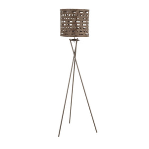 Corbin Contemporary Floor Lamp in Brown Metal with Brown Shade by LumiSource