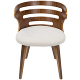 Cosi Mid-Century Modern Dining/Accent Chair in Walnut and Cream Fabric by LumiSource