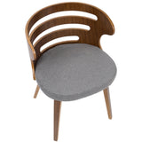 Cosi Mid-Century Modern Dining/Accent Chair in Walnut and Grey Fabric by LumiSource