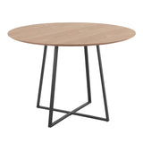 Cosmo Contemporary/Glam Dining Table in Black Metal and Natural Wood Top by LumiSource