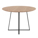 Cosmo Contemporary/Glam Dining Table in Black Metal and Natural Wood Top by LumiSource