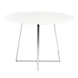 Cosmo Contemporary/Glam Dining Table in Chrome and White Wood Top by LumiSource